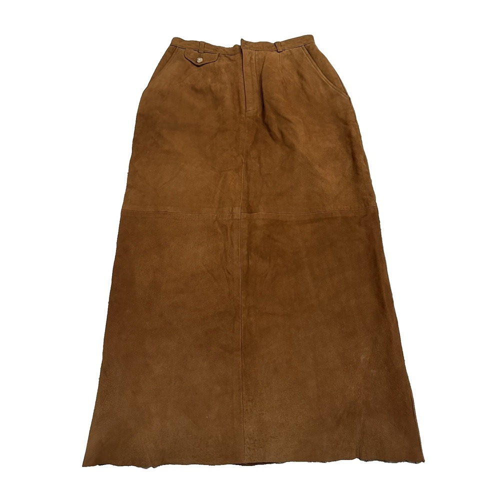 Vintage Silverado Women's  Brown Suede  Leather Skirt Tag Size 8